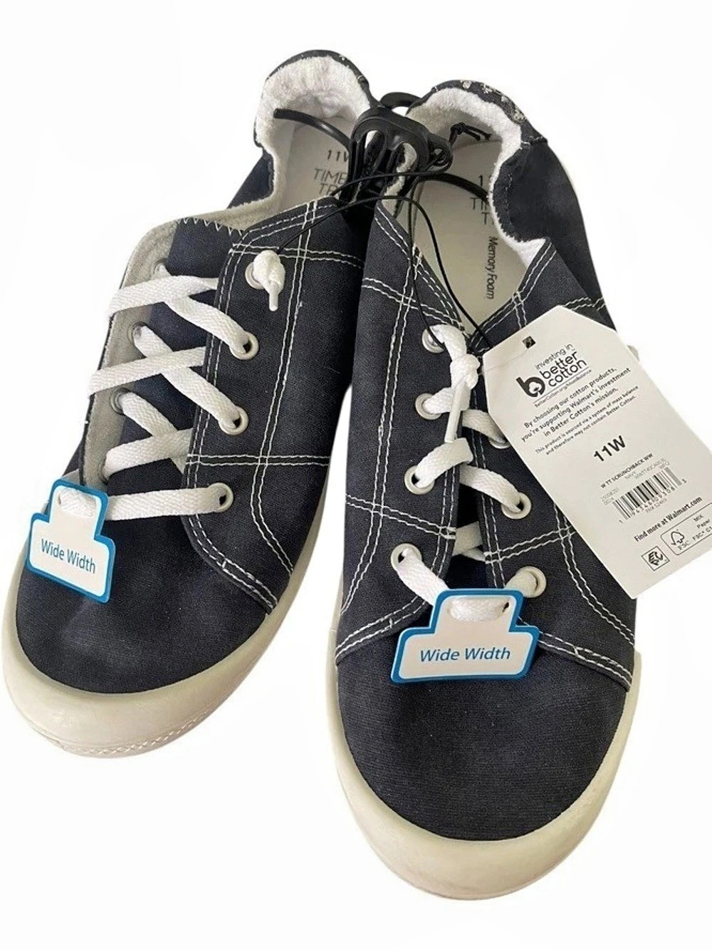 Time and Tru Scrunchback WW Women's Black & White Sneakers US 11 W